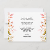 新しい住所 おちばの色 花柄 引っ越し 案内状 (裏面)