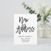 新しい住所|シンプルでモダンなタイポグラフィ 案内ポストカード (スタンド正面)