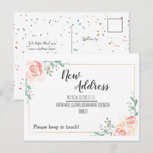 新しい住所 ポストカード (正面/裏面)