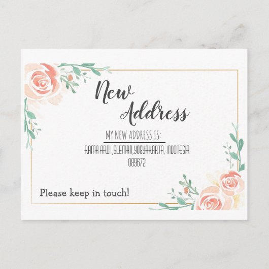 新しい住所 ポストカード (正面)