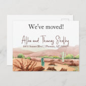 新しい住所、砂漠の風景を移動 ポストカード (正面/裏面)