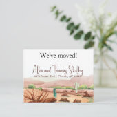 新しい住所、砂漠の風景を移動 ポストカード (スタンド正面)