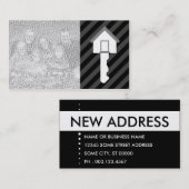 新しい住所annoucementの家鍵 名刺 (正面/裏面)