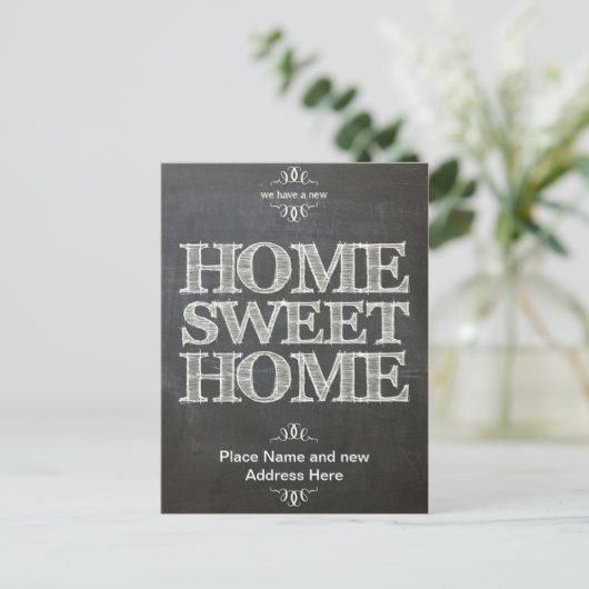 新しい住所Chalkboardポストカードを移動 案内ポストカード (スタンド正面)