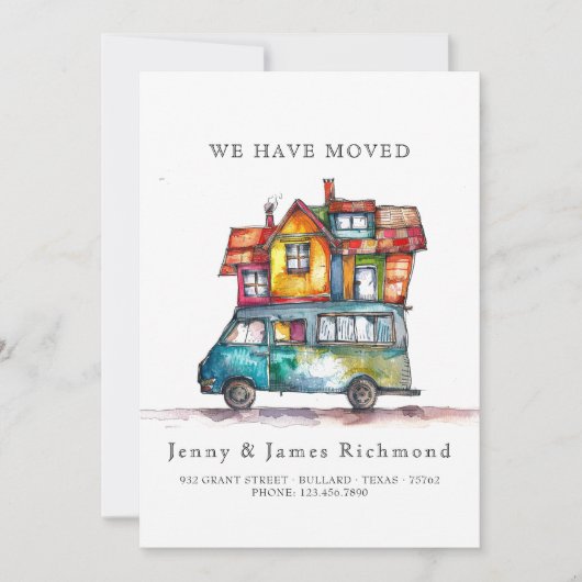 新しい住所I水彩車ホーム移動 案内状 (正面)