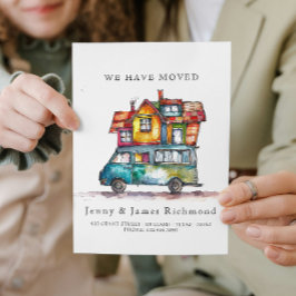 新しい住所I水彩車ホーム移動 案内状