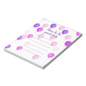 新しい保護者のためのピンクベビーシャワーアドバイス ノートパッド (回転)