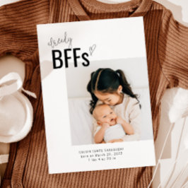 新しい兄弟姉妹生誕通知カード | BFFs 案内状