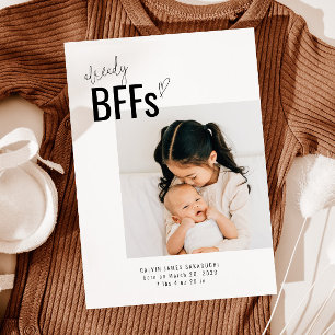 新しい兄弟姉妹生誕通知カード BFFs 案内状