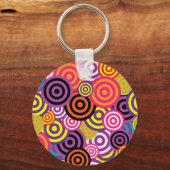 新しい円抽象芸術アート キーホルダー (正面)