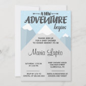 新しい冒険が冬の赤ちゃんシャワーを始める 招待状 (正面)