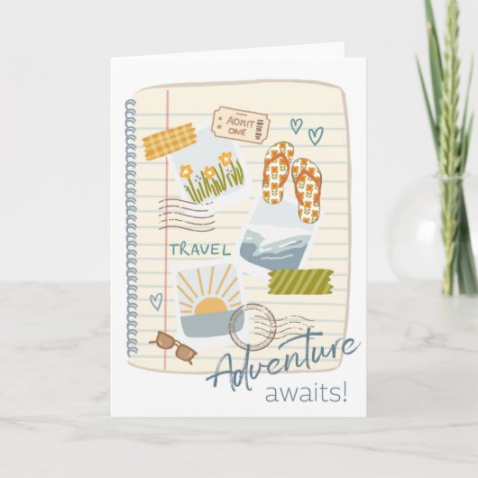 新しい冒険が待っている　旅立ちのメッセージカード カード (正面)