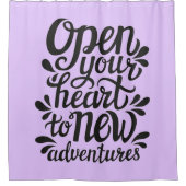 新しい冒険にハートを開く シャワーカーテン (正面)