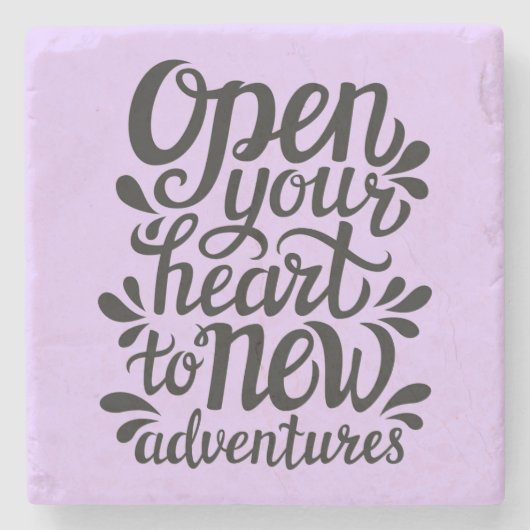 新しい冒険にハートを開く ストーンコースター (正面)