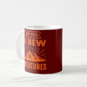 新しい冒険にYESを言え感動的! コーヒーマグカップ (正面左)