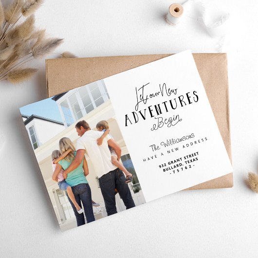 新しい冒険を始めよう写真を移動 案内状