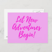 新しい冒険を始める – ピンク – ポストカード (正面/裏面)