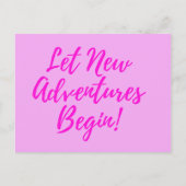 新しい冒険を始める – ピンク – ポストカード (正面)