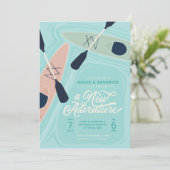 新しい冒険 カヤック カップルの結婚前お祝いパーティー 招待状 (スタンド正面)