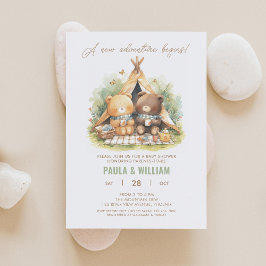 新しい冒険 ハッピーキャンパー ベビーシャワーのご招待 招待状