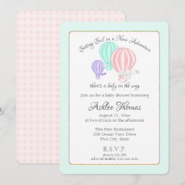 新しい冒険 ホットエアバルーン ベビーシャワー 招待状