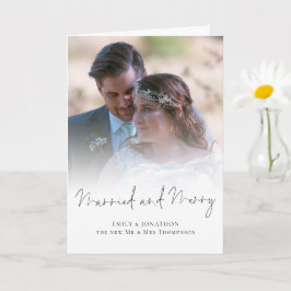 新しい写真とメリー結婚したクリスマスの折り畳み カード