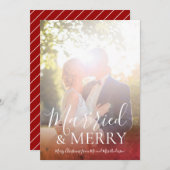 新しい写真のクリスマス結婚したとメリー シーズンカード (正面/裏面)