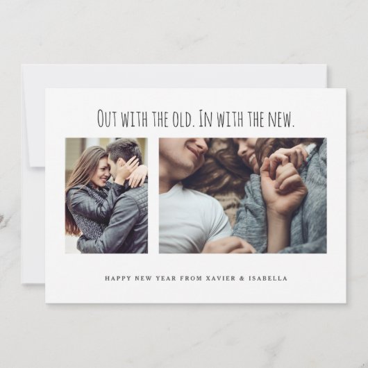 新しい写真の新年を迎える シーズンカード (正面)