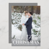 新しい写真クリスマスカード私たちの初めてのクリスマス シーズンカード (正面/裏面)
