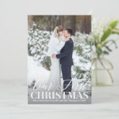 新しい写真クリスマスカード私たちの初めてのクリスマス シーズンカード (スタンド正面)