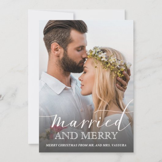 新しい写真結婚したとグメリーレイグラデーション シーズンカード (正面)