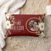 新しい写真結婚の記念日ANYマイルストーンフローラ ランバークッション (ブランケット)