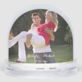 新しい初めてのクリスマスを作成するカップルの写真 (裏面)