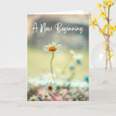 新しい初めの春の花グリーティングカード カード (黄色い花)