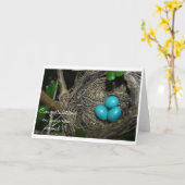 新しい到着のおめでとう カード (黄色い花)