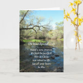 新しい創造の成人洗礼カード カード (黄色い花)