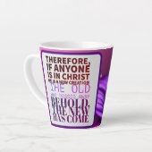 新しい創造バイブル聖句クリスチャン紫茶マグカップ カフェラテマグ (左アングル)