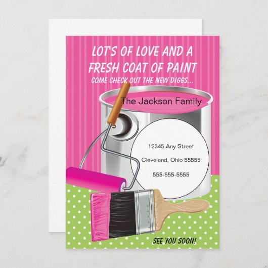 新しい動く発絵を描表のコート 案内状 (正面/裏面)