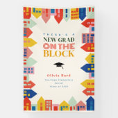 新しい卒業ブロックの子供の卒業発表 横断幕 (縦)