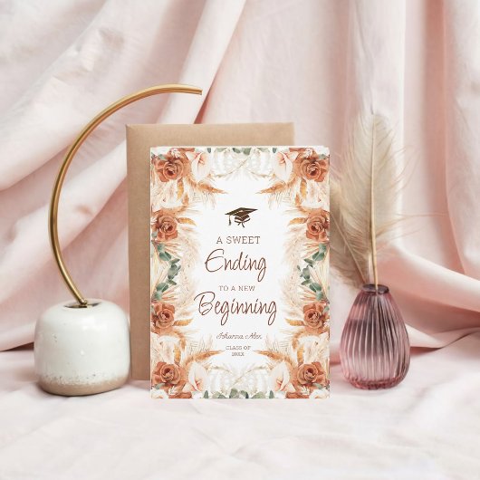 新しい卒業式のカードに甘い結末