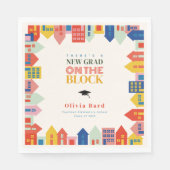 新しい卒業生がブロック卒業パーティーに参加 スタンダードランチョンナプキン (正面)