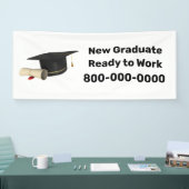 新しい卒業生が働く準備ができている 横断幕 (トレードショー)