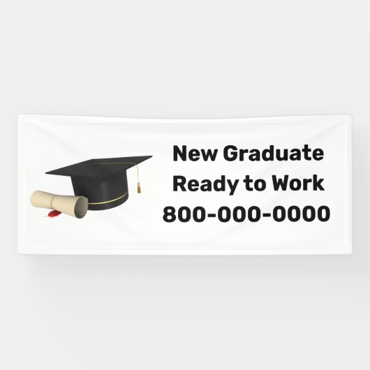 新しい卒業生が働く準備ができている 横断幕 (横)