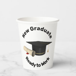 新しい卒業生が働く準備ができている 紙コップ