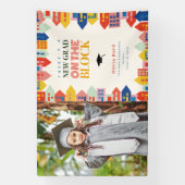 新しい卒業生のブロックの子供の卒業写真 横断幕 (縦)