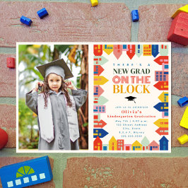新しい卒業生のブロック子の卒業 カード