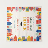 新しい卒業生のブロック子の卒業 タペストリー (正面(横))