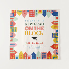 新しい卒業生のブロック子の卒業 タペストリー