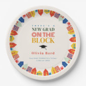 新しい卒業生オンザブロックハウス卒業 ペーパープレート (正面)