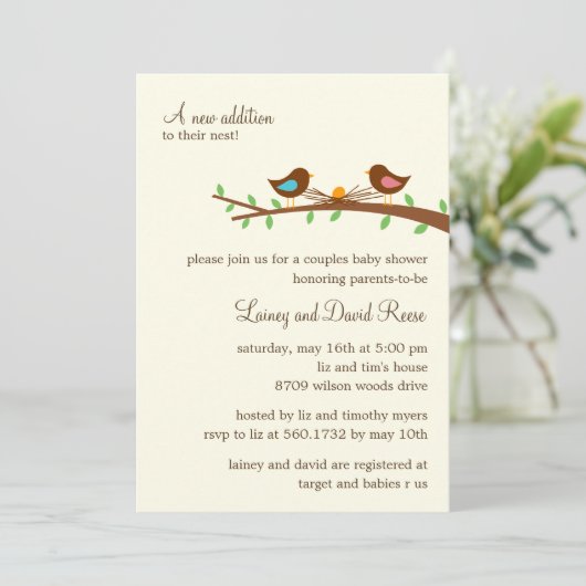 新しい卵のベビーシャワー招待状 招待状 (スタンド正面)